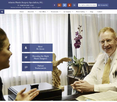 Screenshot of Atlanta Plastic Surgery Specialists, P.C. home page