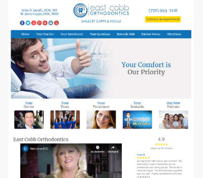 Screenshot of East Cobb Orthodontics home page